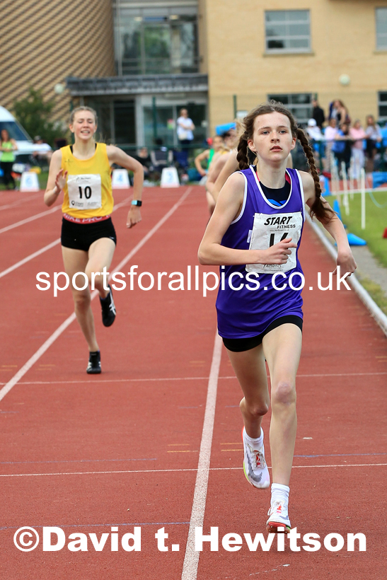 Girls Under-15s 800 metres, 2022 Northern Inter Counties U17s and U15s Track and Field, York, Thursday, June 2nd. Photo: David T. Hewitson/Sports for All Pics